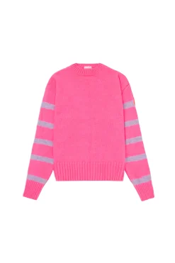 Women Scamp & Dude Neon Pink and Lilac Stripe Knit Jumper