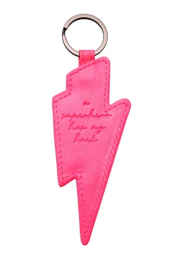 Women Scamp & Dude Neon Pink Lightning Bolt Keyring