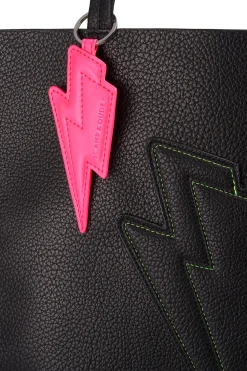 Women Scamp & Dude Neon Pink Lightning Bolt Keyring