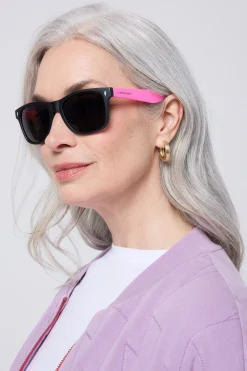 Women Scamp & Dude 'Neon Sunnies' Black with Orange and Neon Pink