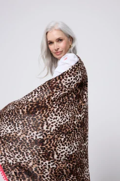Women Scamp & Dude Neutral with Black Cheetah Charity Super Scarf