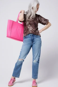 Women Scamp & Dude Neutral with Black Cheetah Puff Sleeve T-Shirt