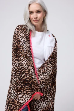 Women Scamp & Dude Neutral with Black Cheetah Charity Super Scarf