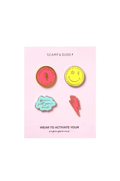 Women Scamp & Dude Pack of 4 Pin Badges