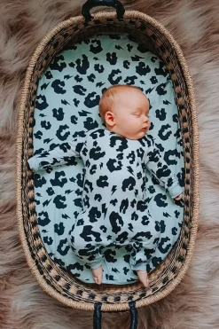 Women Scamp & Dude Pale Green Leopard Romper