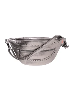 Women Scamp & Dude Pewter Studded Bum Bag
