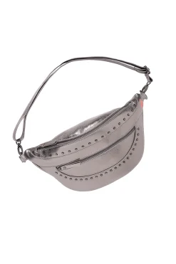 Women Scamp & Dude Pewter Studded Bum Bag