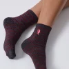 Women Scamp & Dude Pink and Red Stripe Lurex Socks