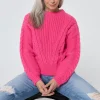 Women Scamp & Dude Pink Cable Knit Jumper