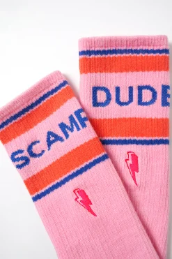 Women Scamp & Dude Pink Sport Socks