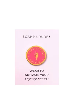 Women Scamp & Dude Pink Superpower Pin Badge