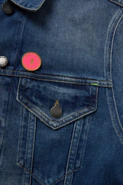 Women Scamp & Dude Pink Superpower Pin Badge