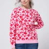 Women Scamp & Dude Pink with Red Leopard Sweatshirt