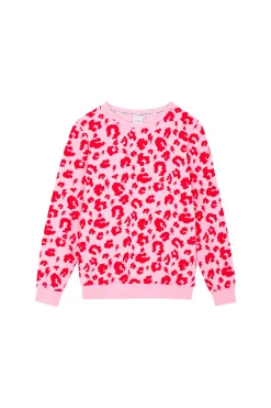 Women Scamp & Dude Pink with Red Leopard Sweatshirt