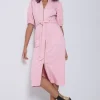 Women Scamp & Dude Pink Zip Detail Denim Dress