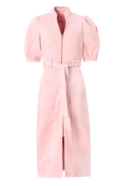 Women Scamp & Dude Pink Zip Detail Denim Dress