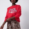 Women Scamp & Dude Red Varsity Scamp & Dude Oversized Sweatshirt