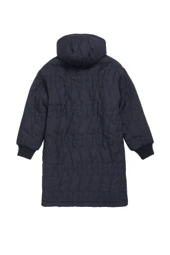 Women Scamp & Dude Reversible Quilted Navy Lightning Bolt and Grey with Black Leopard Borg Coat