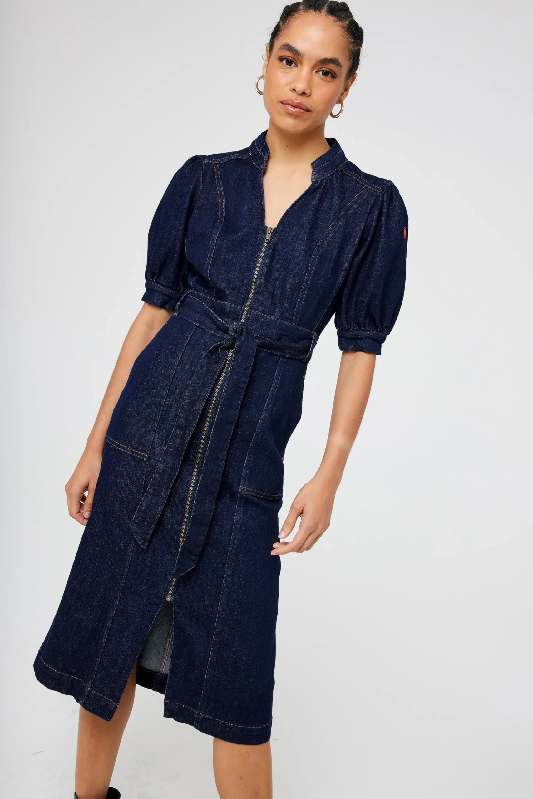 Women Scamp & Dude Rinse Wash Zip Detail Denim Dress