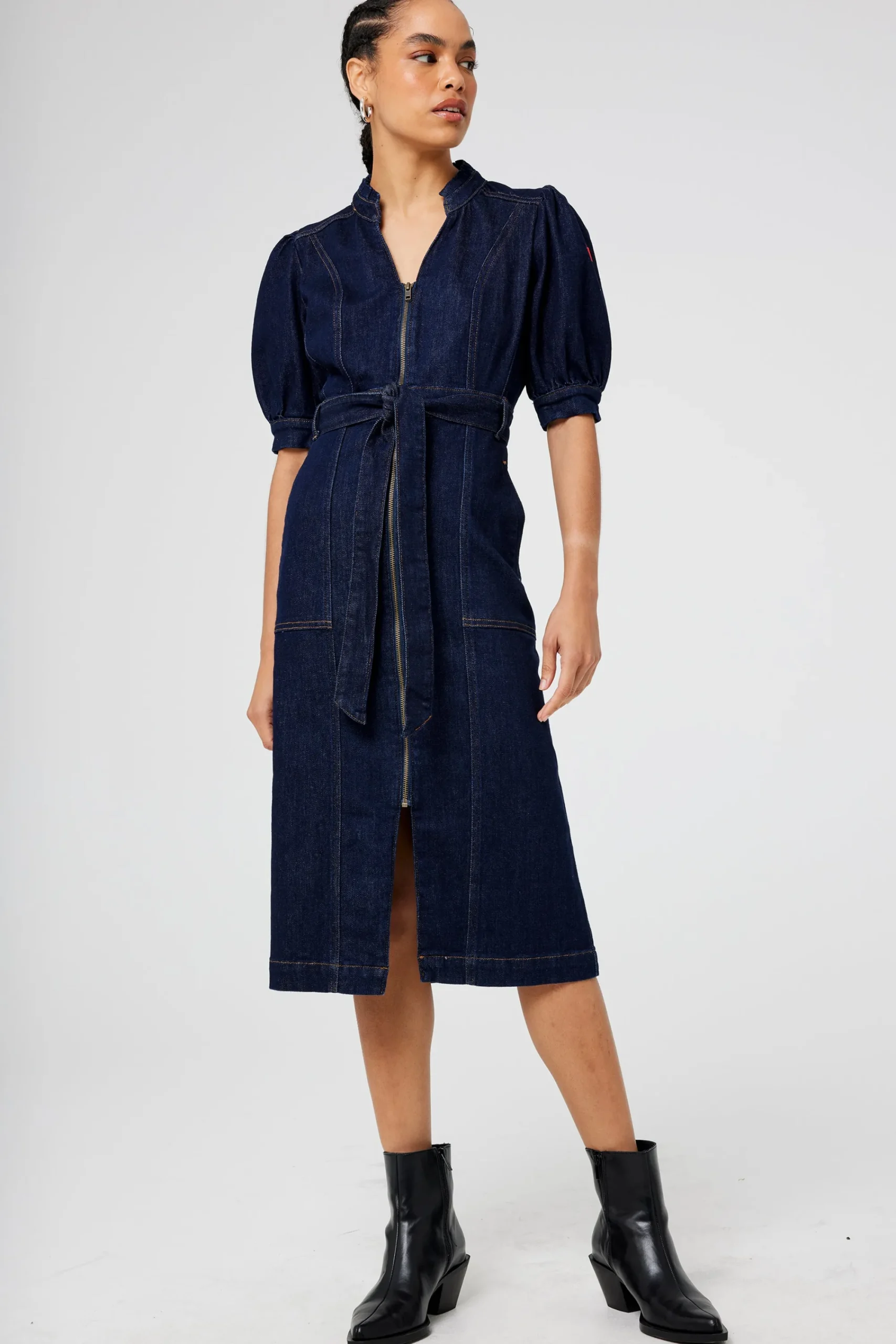 Women Scamp & Dude Rinse Wash Zip Detail Denim Dress