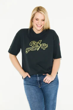 Women Scamp & Dude Scamp & Dude x Nicky Newman Navy 'Go Grab Life' Charity Unisex T-Shirt