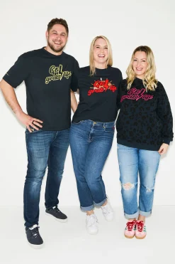 Women Scamp & Dude Scamp & Dude x Nicky Newman Navy with Black Leopard 'Go Grab Life' Charity Oversized Sweatshirt