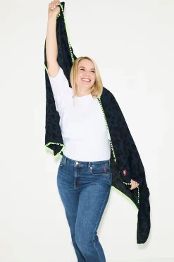 Women Scamp & Dude Scamp & Dude x Nicky Newman Navy with Black Leopard Charity Super Scarf