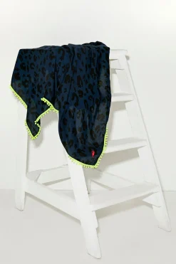 Women Scamp & Dude Scamp & Dude x Nicky Newman Navy with Black Leopard Charity Super Scarf