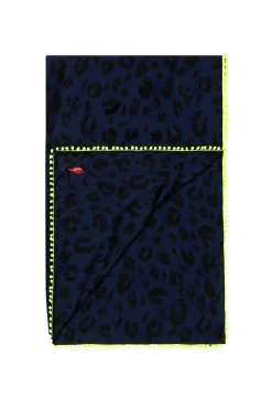 Women Scamp & Dude Scamp & Dude x Nicky Newman Navy with Black Leopard Charity Super Scarf