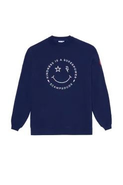 Women Scamp & Dude Scamp & Dude x Style For Stroke Unisex Navy with Rainbow Foil Smiley Face Charity Sweatshirt