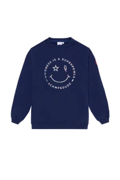 Women Scamp & Dude Scamp & Dude x Style For Stroke Navy with Rainbow Foil Smiley Face Charity Oversized Sweatshirt