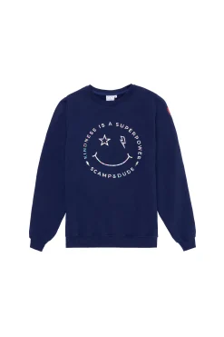Women Scamp & Dude Scamp & Dude x Style For Stroke Navy with Rainbow Foil Smiley Face Charity Classic Sweatshirt