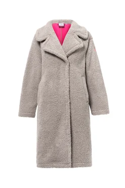 Women Scamp & Dude Stone Longline Teddy Coat