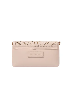Women Scamp & Dude Taupe with Gold Lightning Bolt Laser Cut Clutch Bag