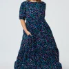 Women Scamp & Dude Teal with Rainbow Shadow Leopard Maxi Dress