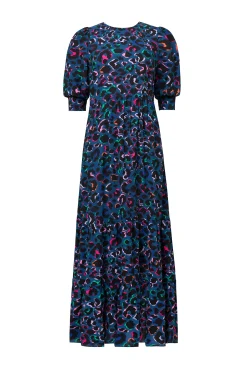 Women Scamp & Dude Teal with Rainbow Shadow Leopard Maxi Dress