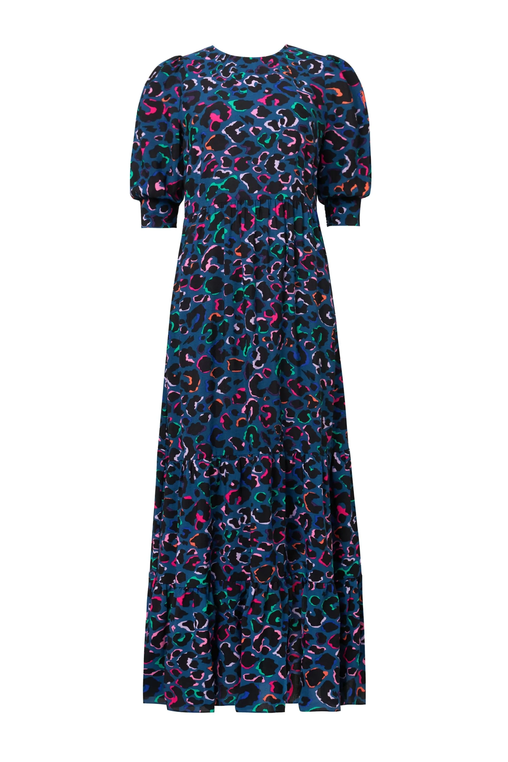 Women Scamp & Dude Teal with Rainbow Shadow Leopard Maxi Dress