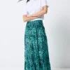 Women Scamp & Dude Turquoise with Black Leopard Maxi Skirt