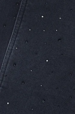 Women Scamp & Dude Washed Black Embellished Zip Detail Denim Dress