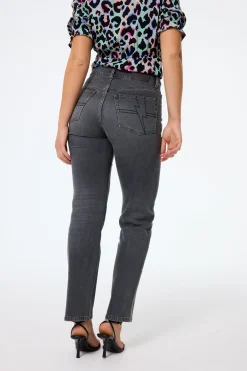 Women Scamp & Dude Washed Black Studded Boyfriend Jeans