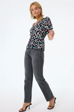 Women Scamp & Dude Washed Black Studded Boyfriend Jeans