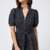 Women Scamp & Dude Washed Black Zip Detail Denim Playsuit