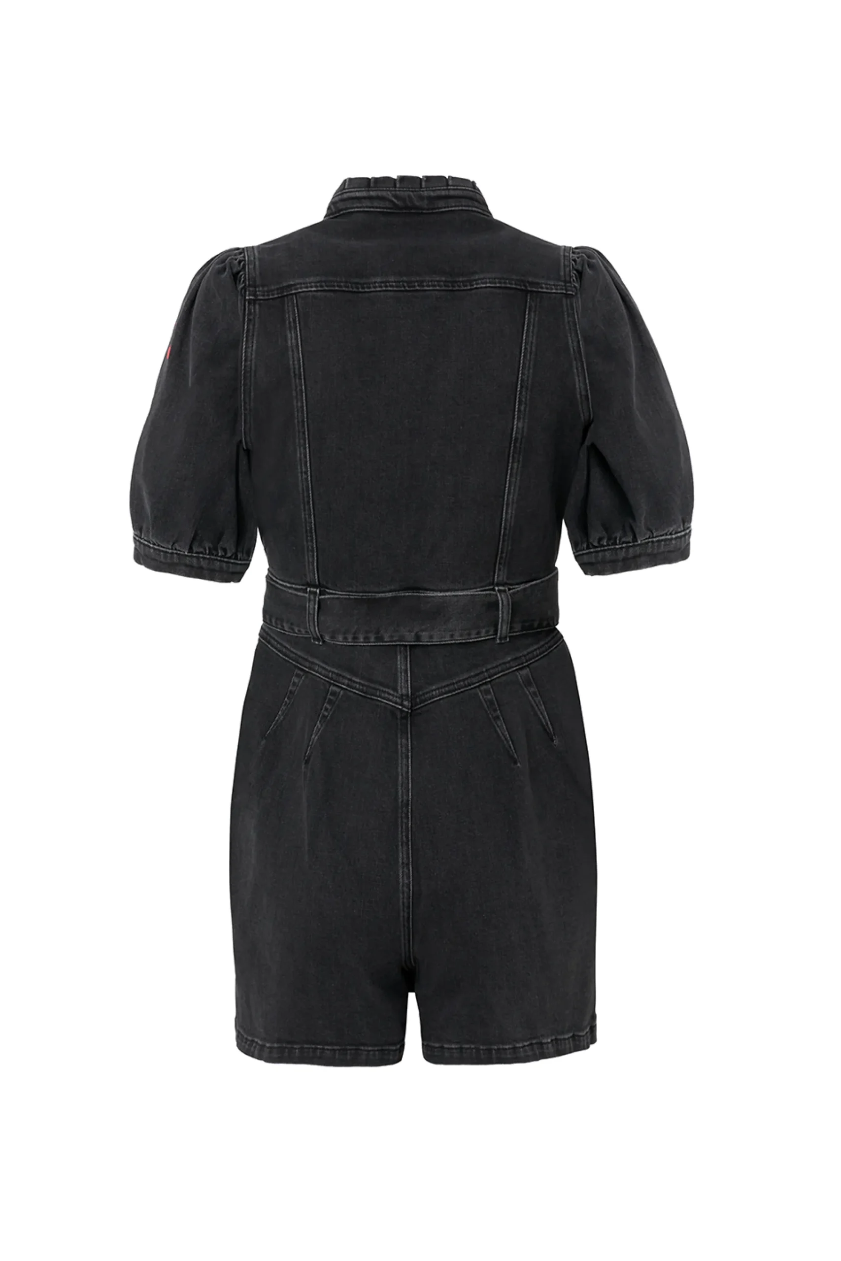 Women Scamp & Dude Washed Black Zip Detail Denim Playsuit