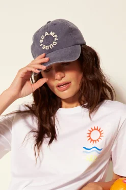 Women Scamp & Dude Washed Blue Graphic Logo Cap
