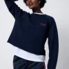 Women Scamp & Dude Washed Navy Cropped Sweatshirt