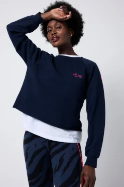 Women Scamp & Dude Washed Navy Cropped Sweatshirt