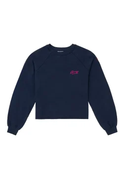 Women Scamp & Dude Washed Navy Cropped Sweatshirt