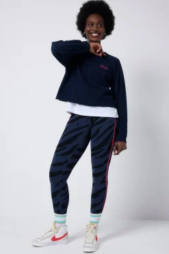 Women Scamp & Dude Washed Navy Cropped Sweatshirt