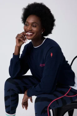 Women Scamp & Dude Washed Navy Cropped Sweatshirt