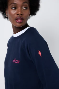 Women Scamp & Dude Washed Navy Cropped Sweatshirt